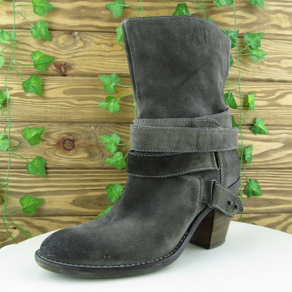 Janet‎ & Janet Women Mid-Calf Boots Boots Brown Leather Pull On Size 39 Medium - Picture 1 of 11